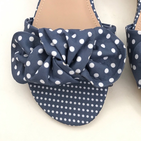 JUSTFAB Polka Dot Sandals Block Heel Dress Sandals Blue White Etna Size 8.5 NEW - Picture 6 of 16